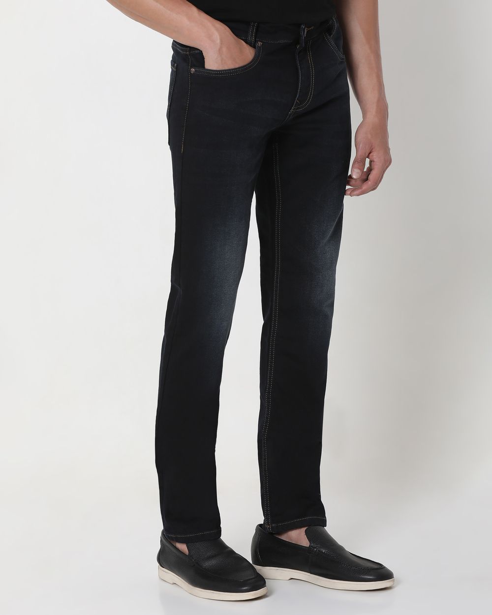 Black Super Slim Fit Denim Deluxe Stretch Jeans