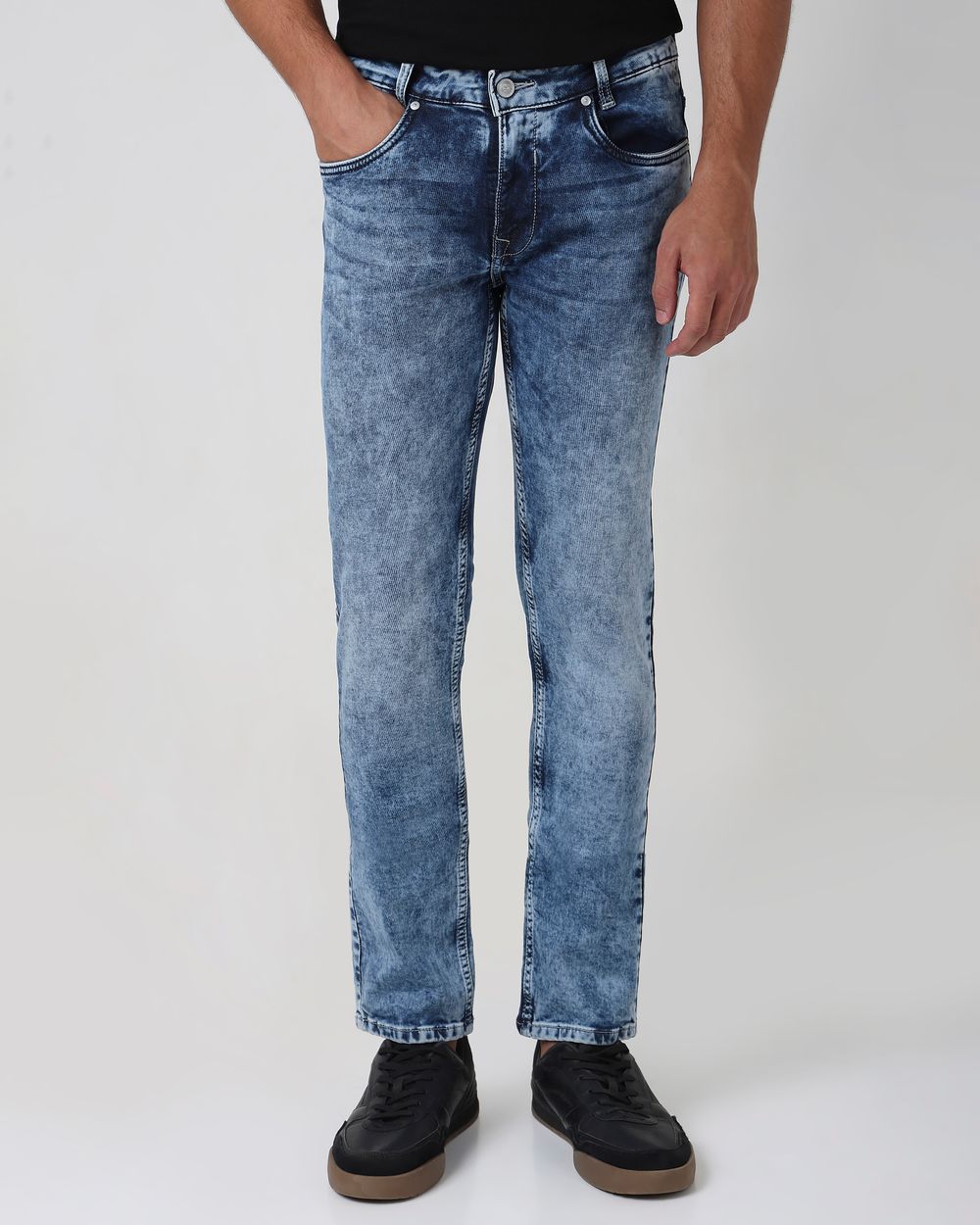 Mid Blue Super Slim Fit Denim Deluxe Stretch Jeans