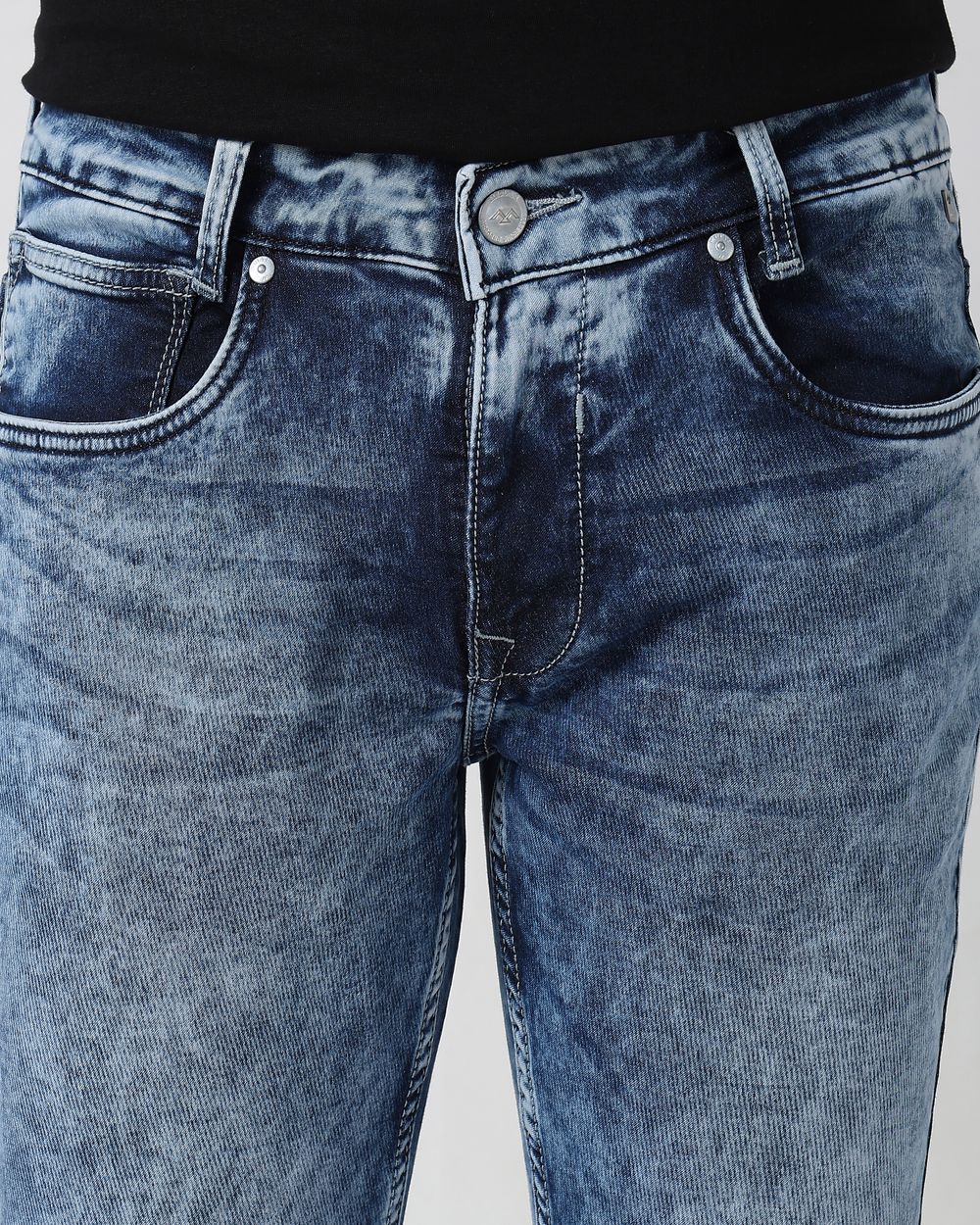 Mid Blue Super Slim Fit Denim Deluxe Stretch Jeans