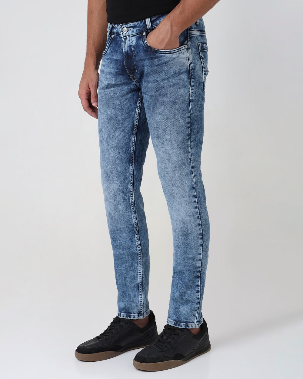 Mid Blue Super Slim Fit Denim Deluxe Stretch Jeans