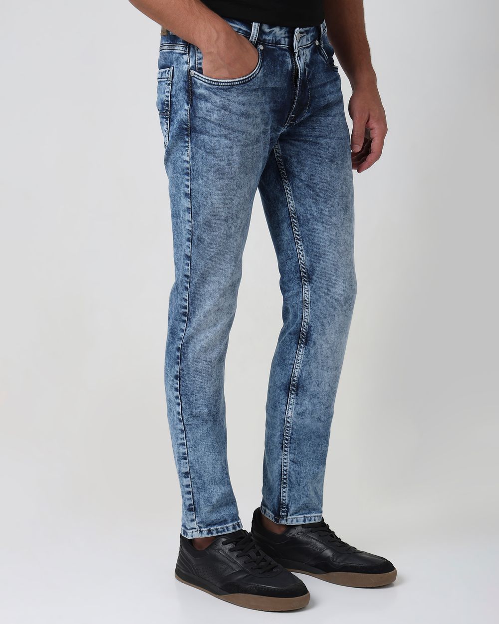 Mid Blue Super Slim Fit Denim Deluxe Stretch Jeans
