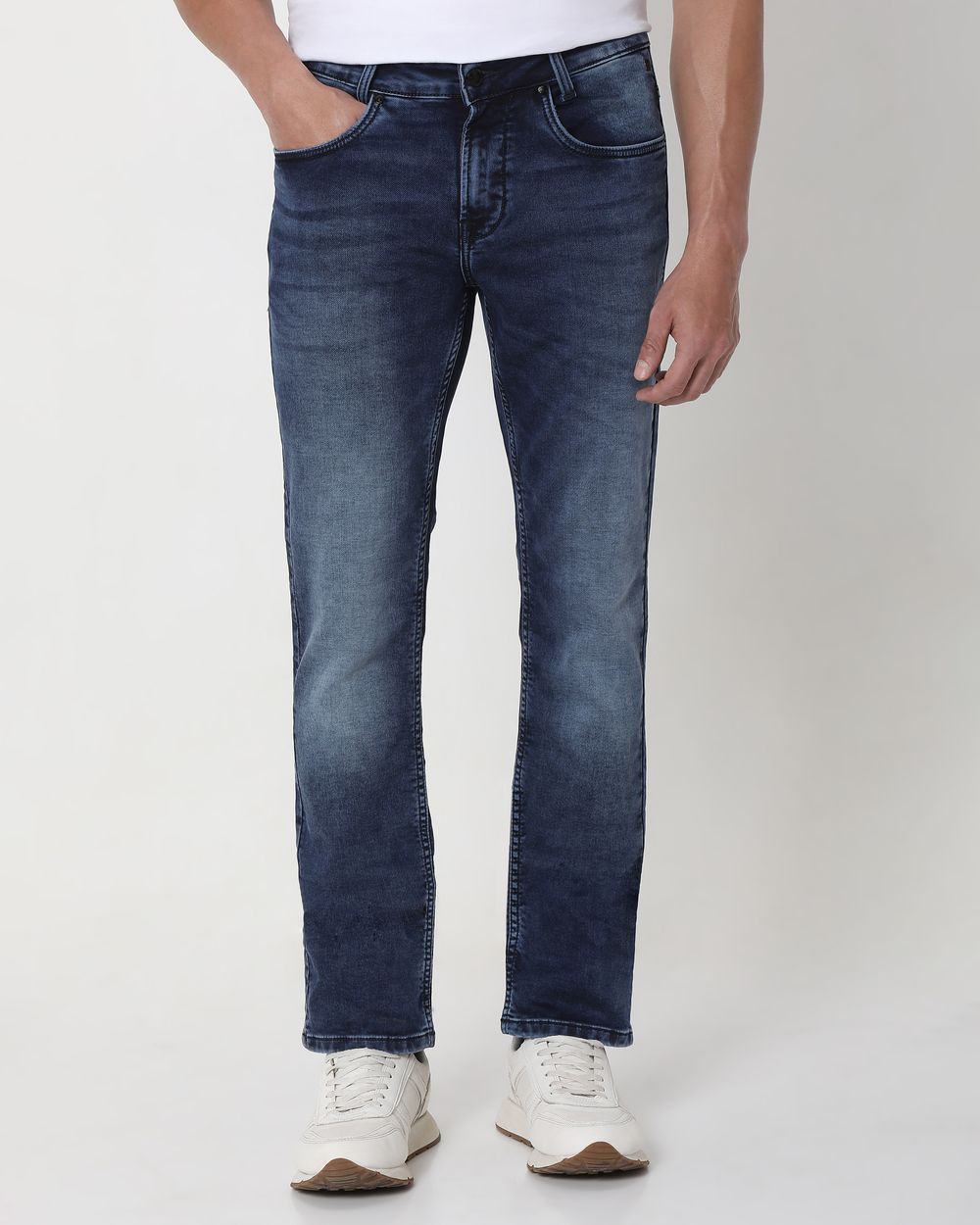 Dark Indigo Blue Super Slim Fit Denim Deluxe Stretch Jeans