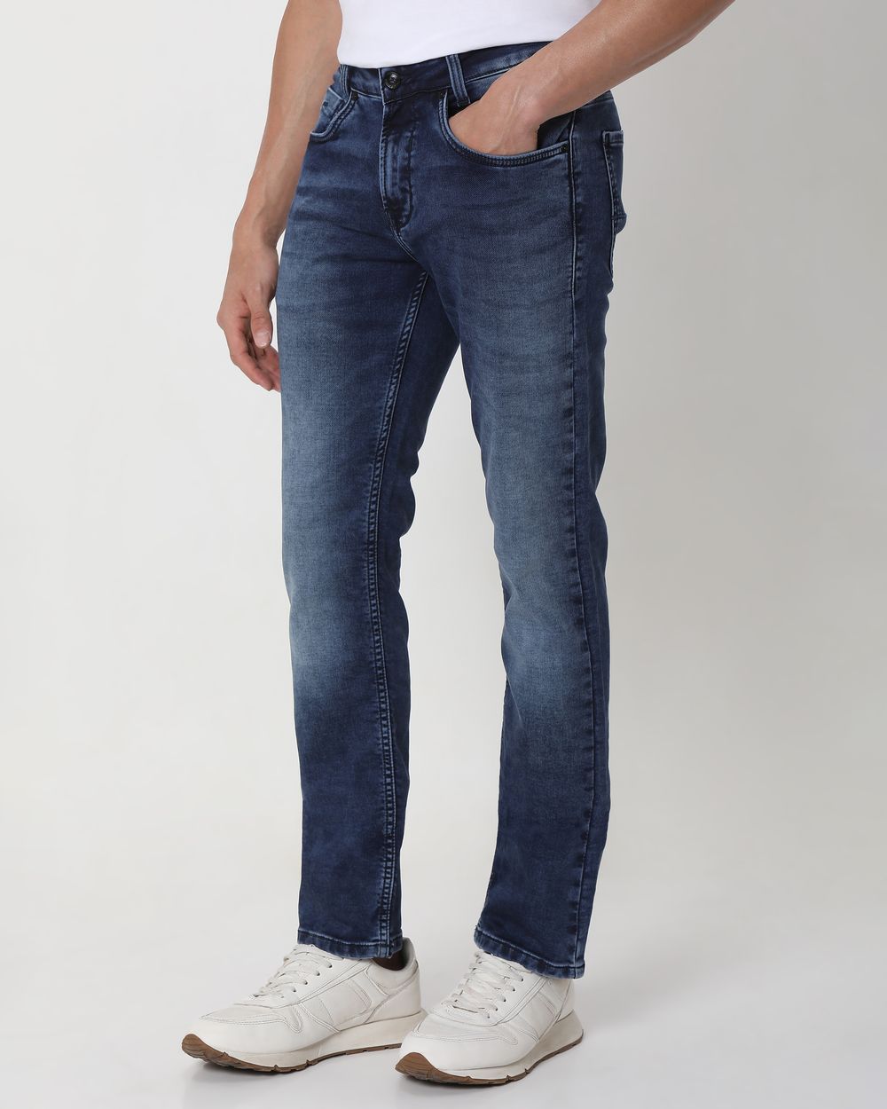 Dark Indigo Blue Super Slim Fit Denim Deluxe Stretch Jeans