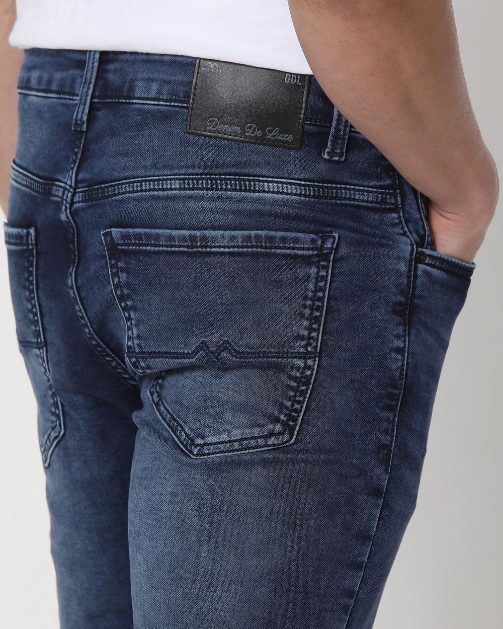 Buy Dark Indigo Blue Super Slim Fit Denim Deluxe Stretch