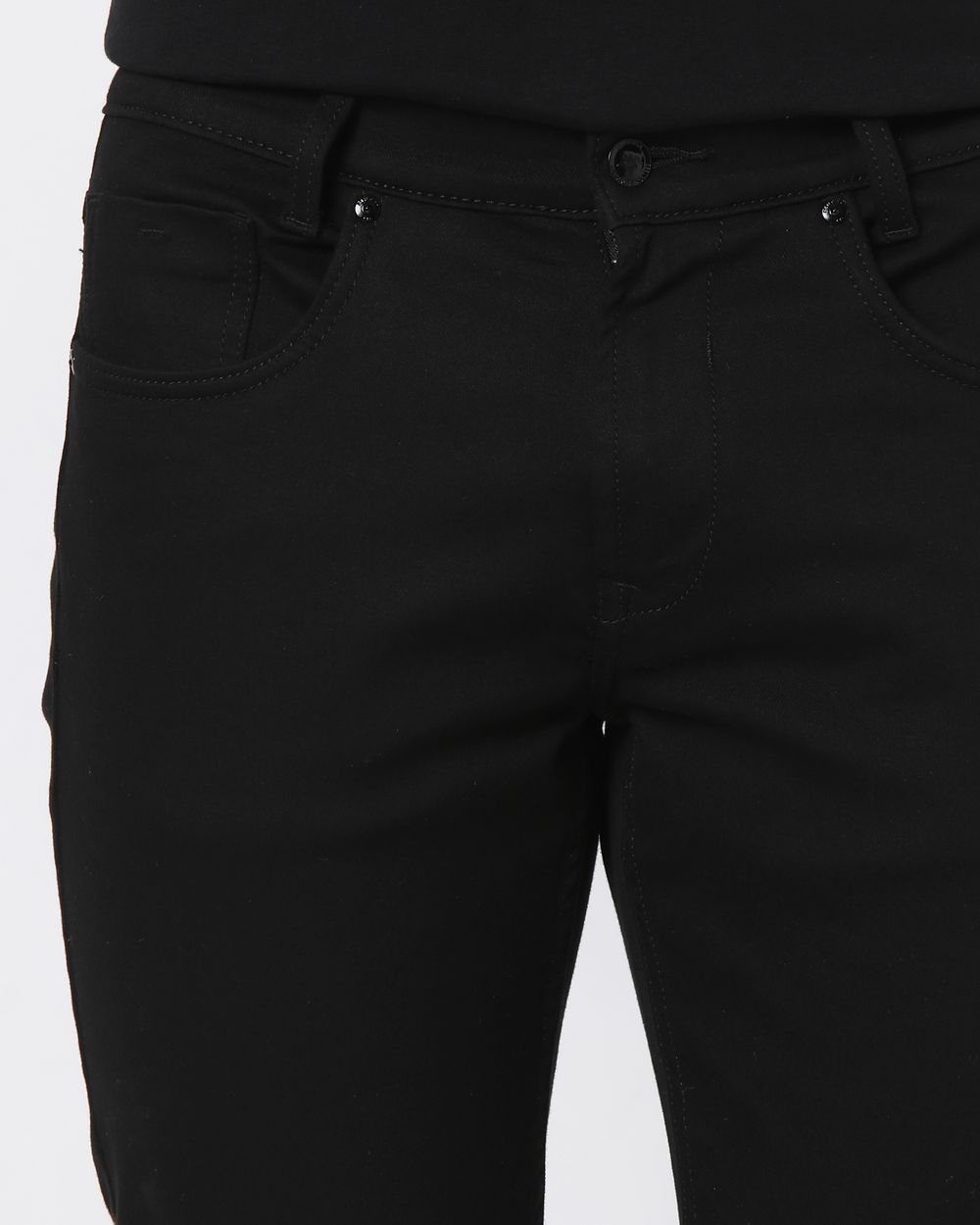 Jet Black Straight Fit Denim Deluxe Stretch Jeans