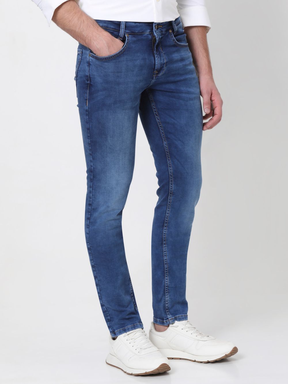 Mid Blue Super Slim Fit Fly Weight Jeans