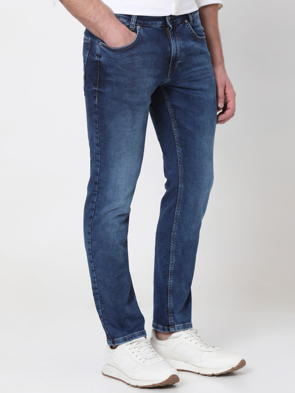Mid Blue Super Slim Fit Fly Weight Jeans