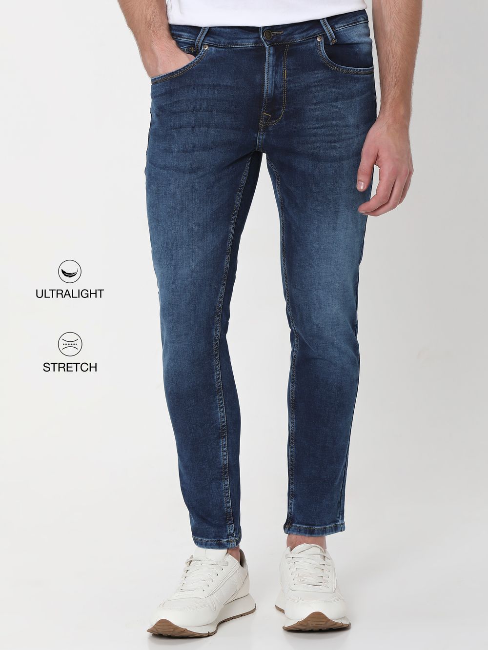 Tinted Ankle Length Fly Weight Jeans