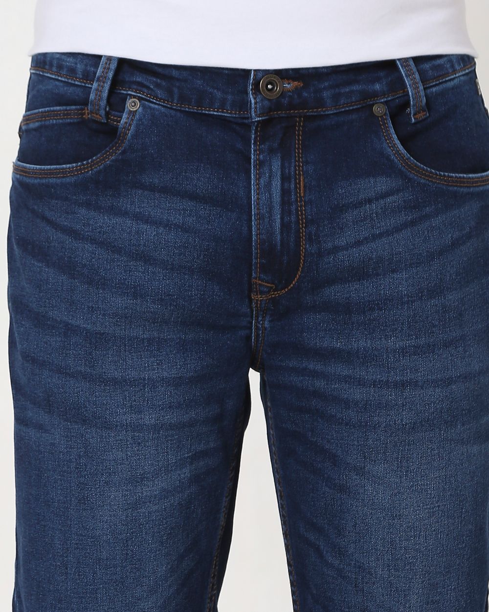 Dark Indigo Blue Narrow Fit Originals Stretch Jeans