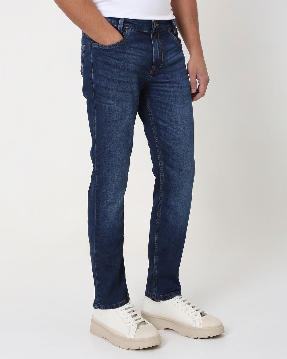 Dark Indigo Blue Narrow Fit Originals Stretch Jeans