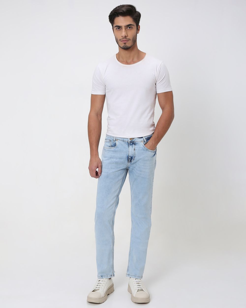 Buy Light Blue Narrow Fit Originals Stretch Jeans Online at Muftijeans