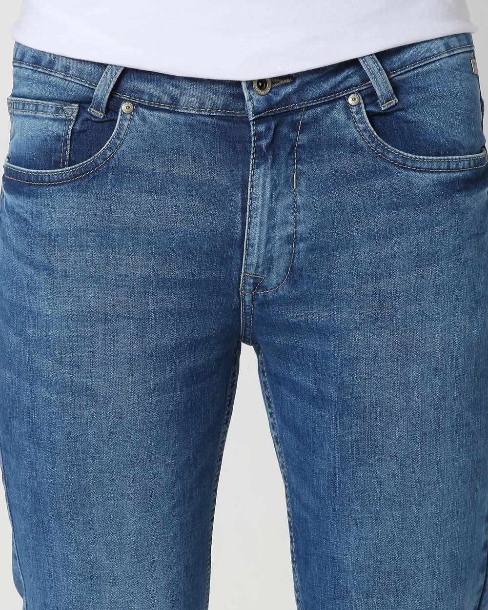 Mid Blue Ankle Length Originals Stretch Jeans