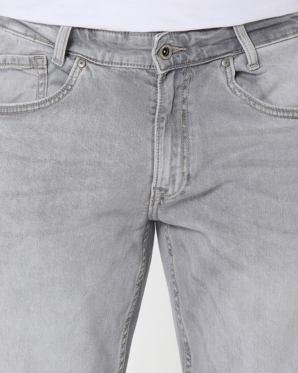 Grey Straight Fit Originals Stretch Jeans