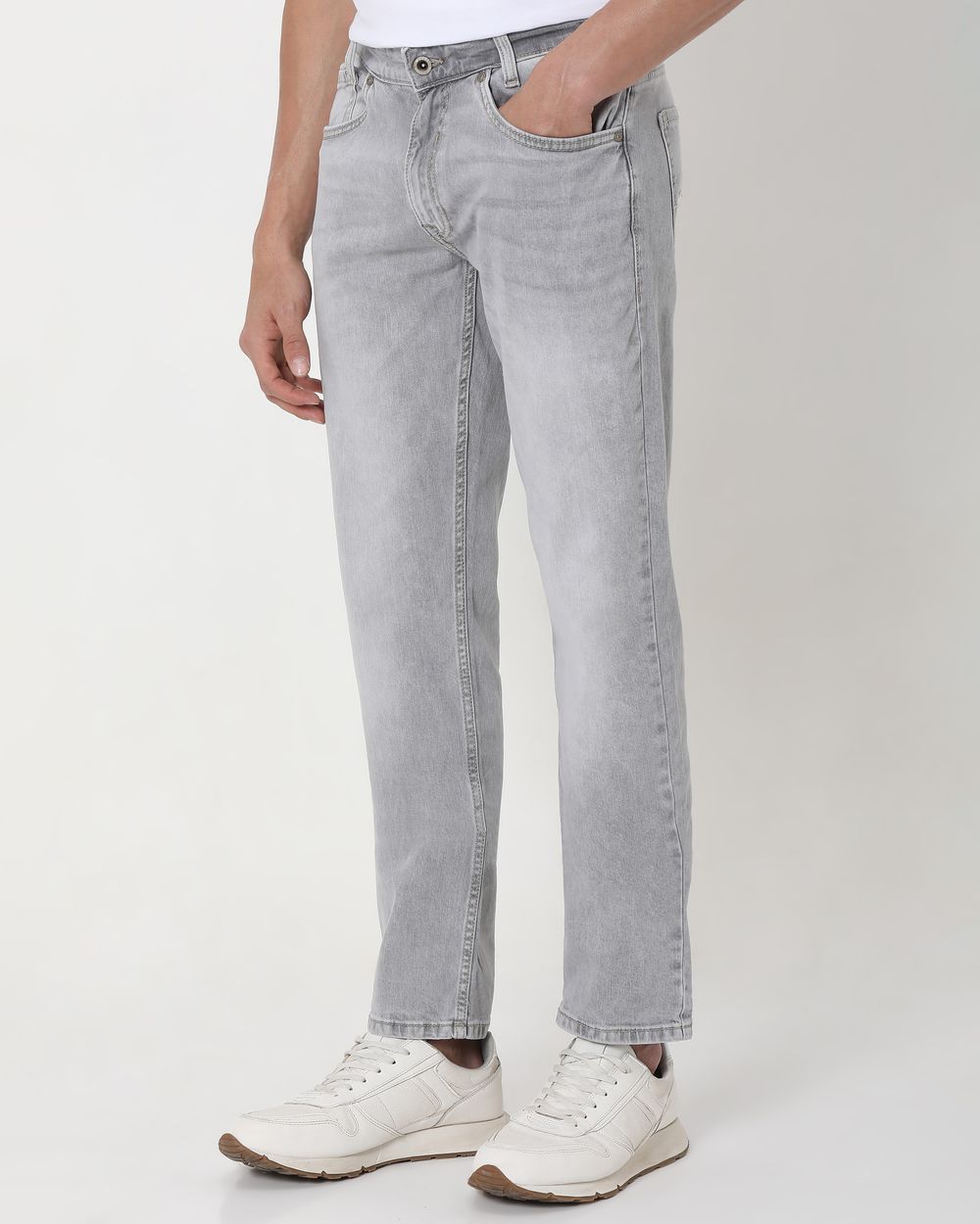 Grey Straight Fit Originals Stretch Jeans