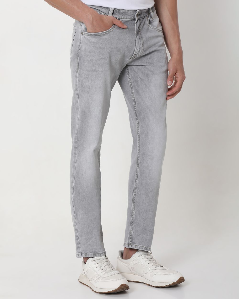 Grey Straight Fit Originals Stretch Jeans