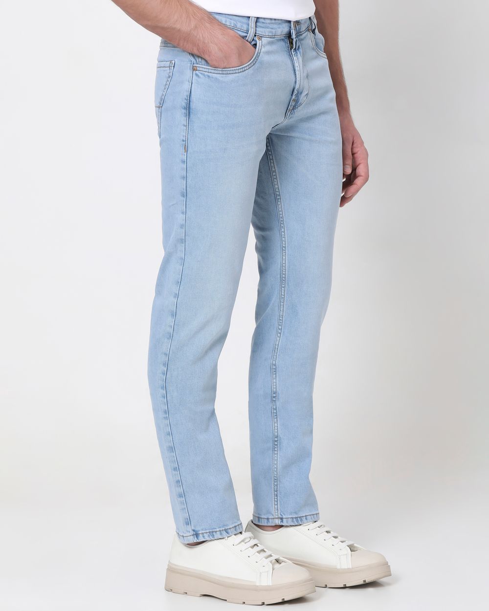 Light Blue Relaxed Straight Fit Originals Stretch Jeans