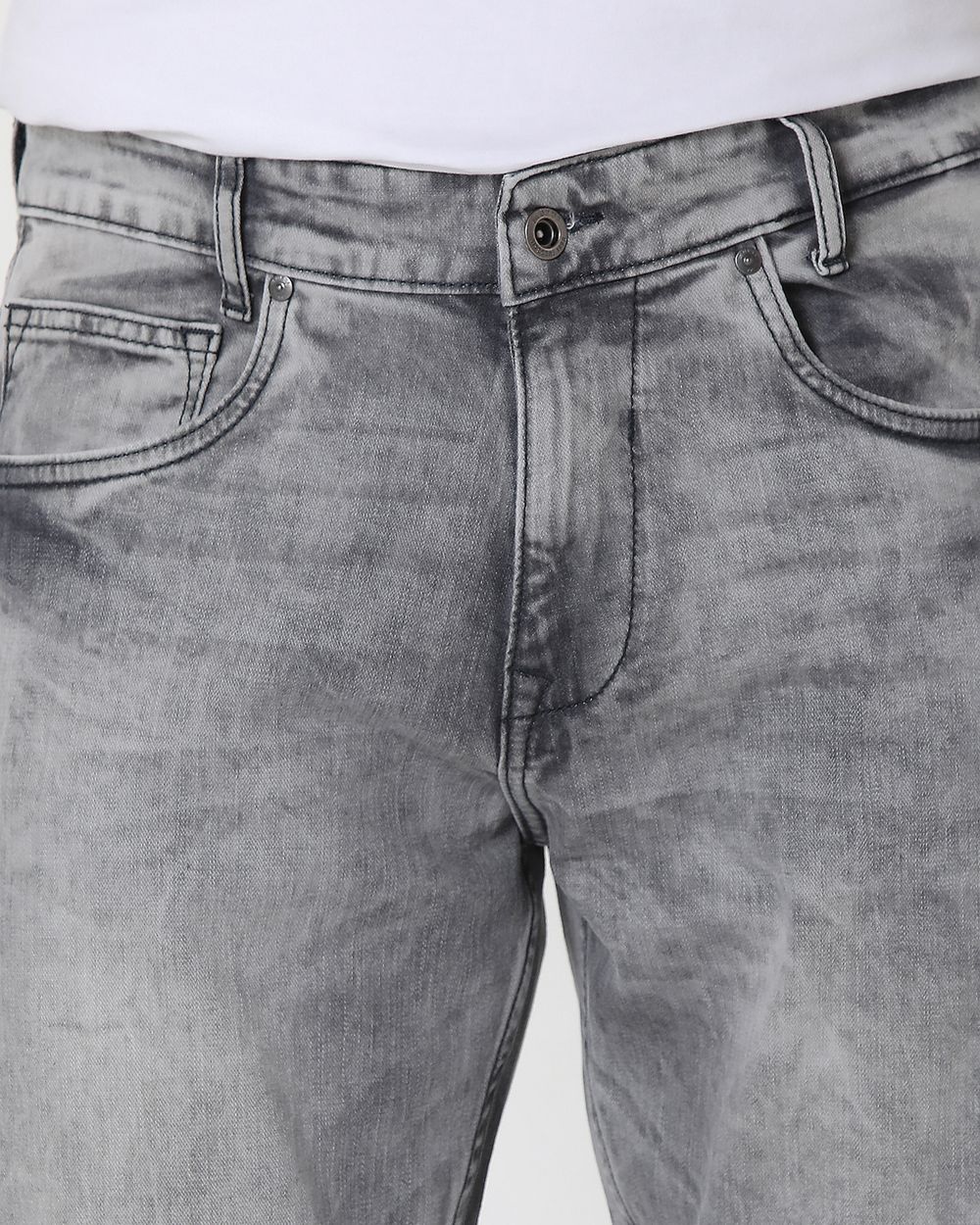 Grey Relaxed Straight Fit Originals Stretch Jeans