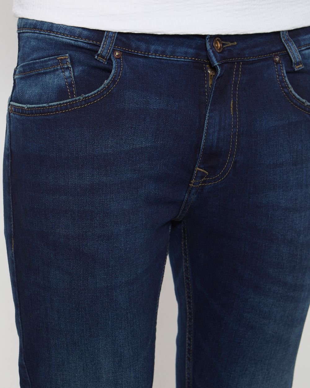 Dark Indigo Blue Ankle Length Originals Stretch Jeans