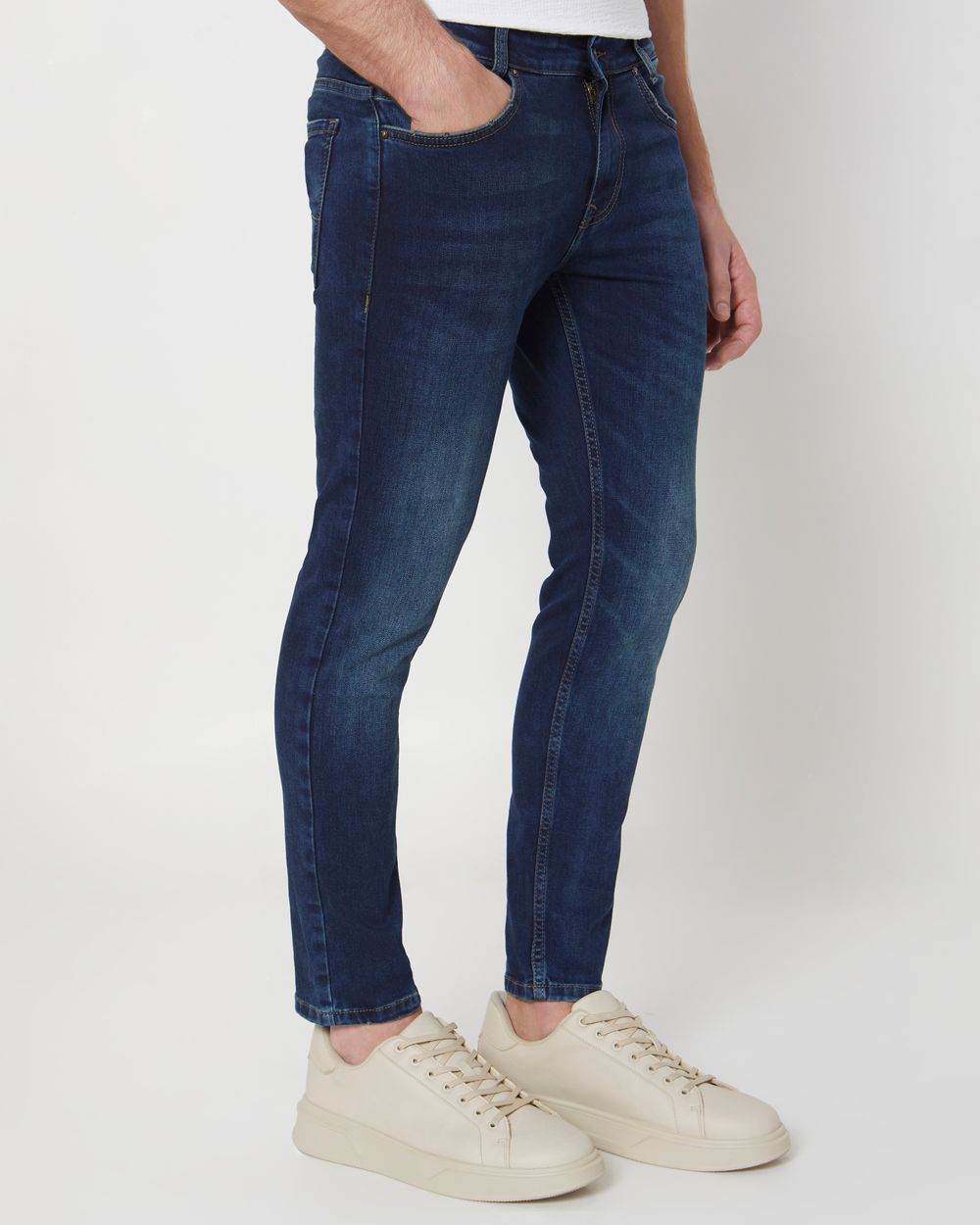 Dark Indigo Blue Ankle Length Originals Stretch Jeans