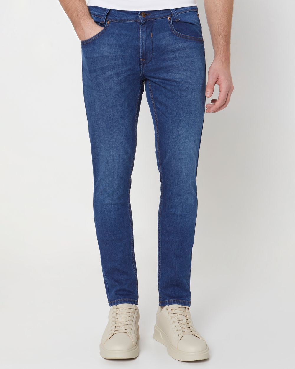 Dark Indigo Blue Skinny Fit Originals Stretch Jeans