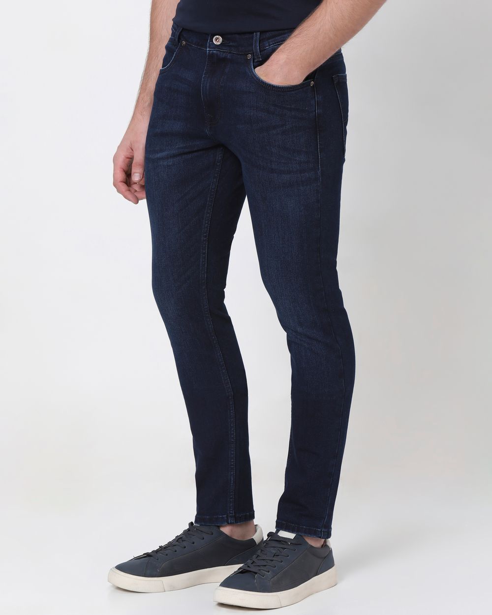 Deep Indigo Blue Skinny Fit Originals Stretch Jeans