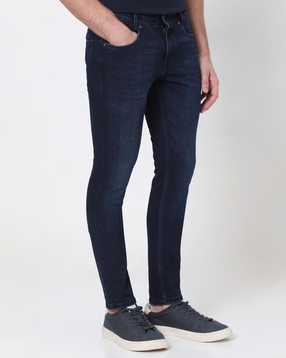 Deep Indigo Blue Skinny Fit Originals Stretch Jeans