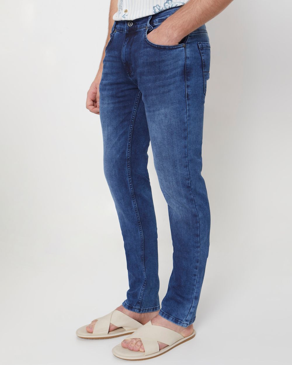 Dark Indigo Blue Narrow Fit Originals Stretch Jeans