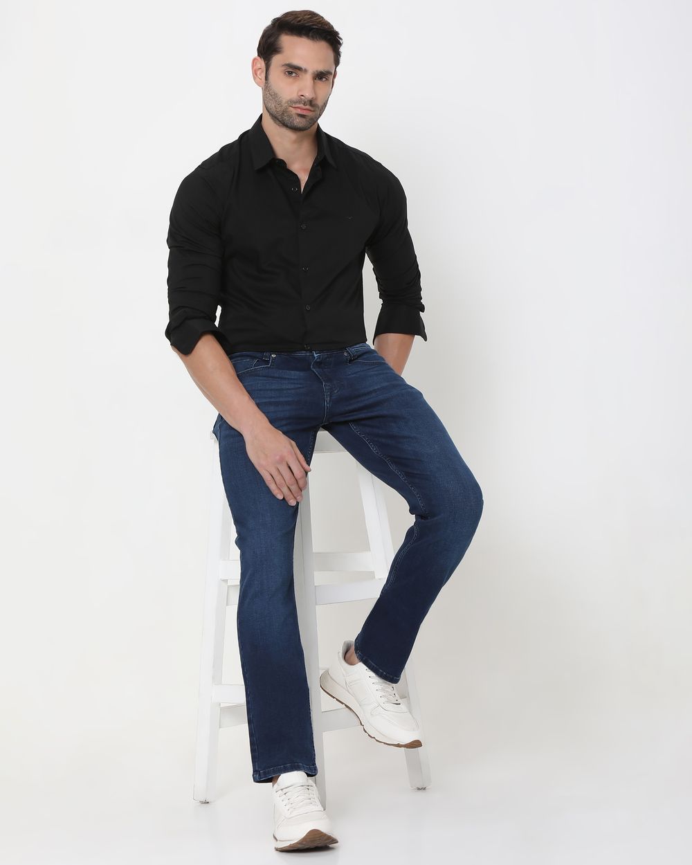 Dark Indigo Blue Super Slim Fit Originals Deluxe Stretch Jeans