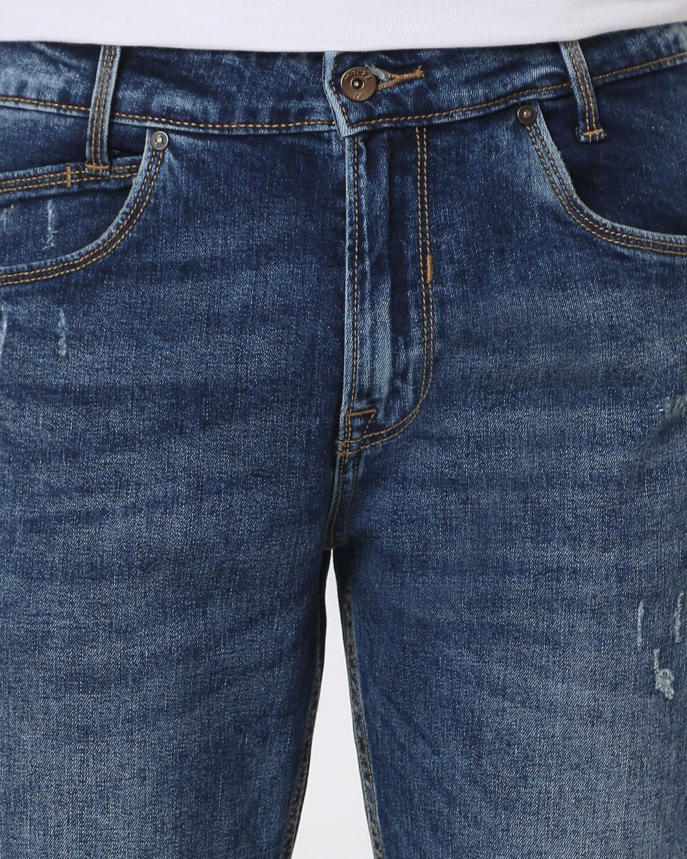 Tinted Super Slim Fit Distressed Stretch Jeans