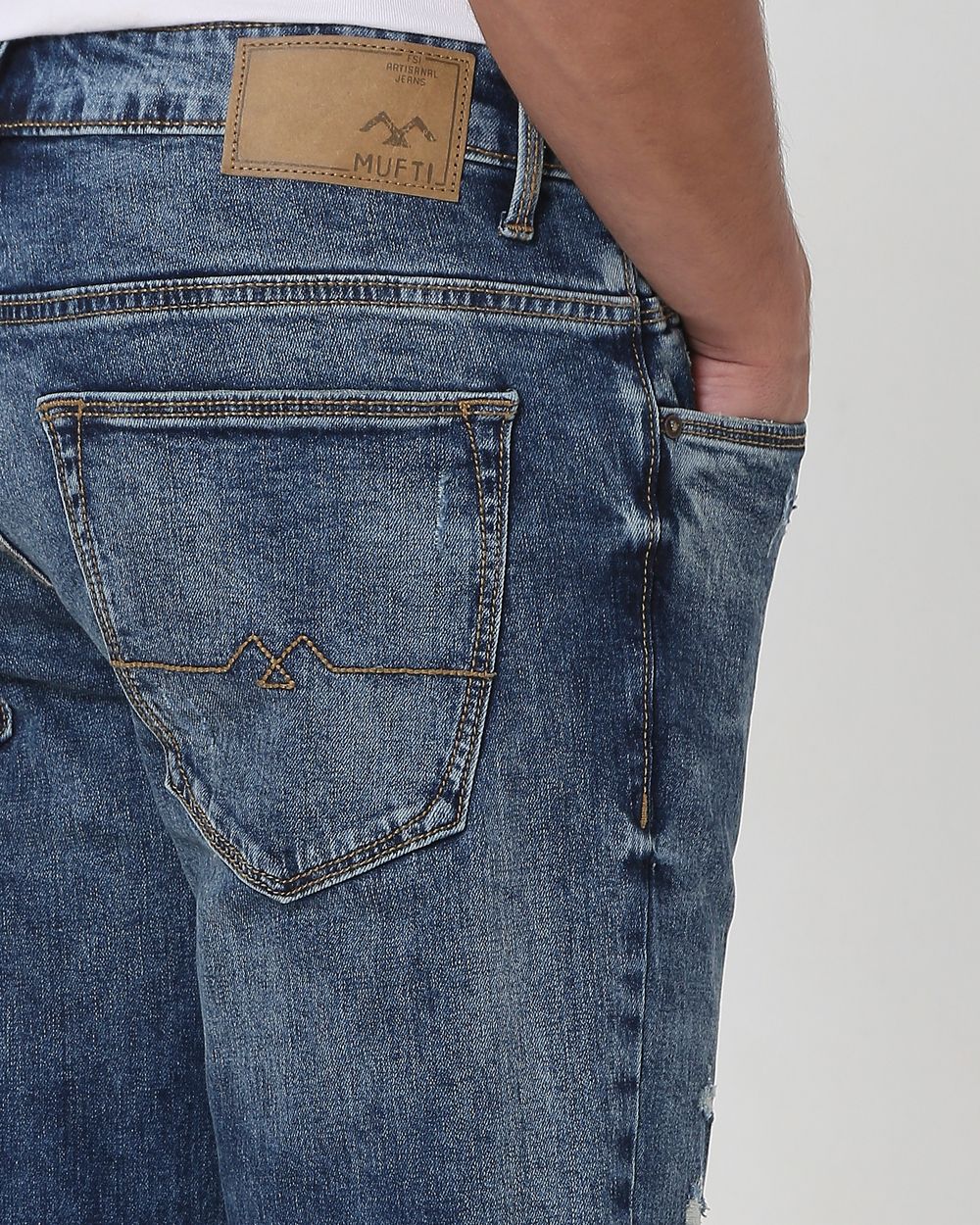 Buy Tinted Super Slim Fit Distressed Stretch Jeans Online at Muftijeans