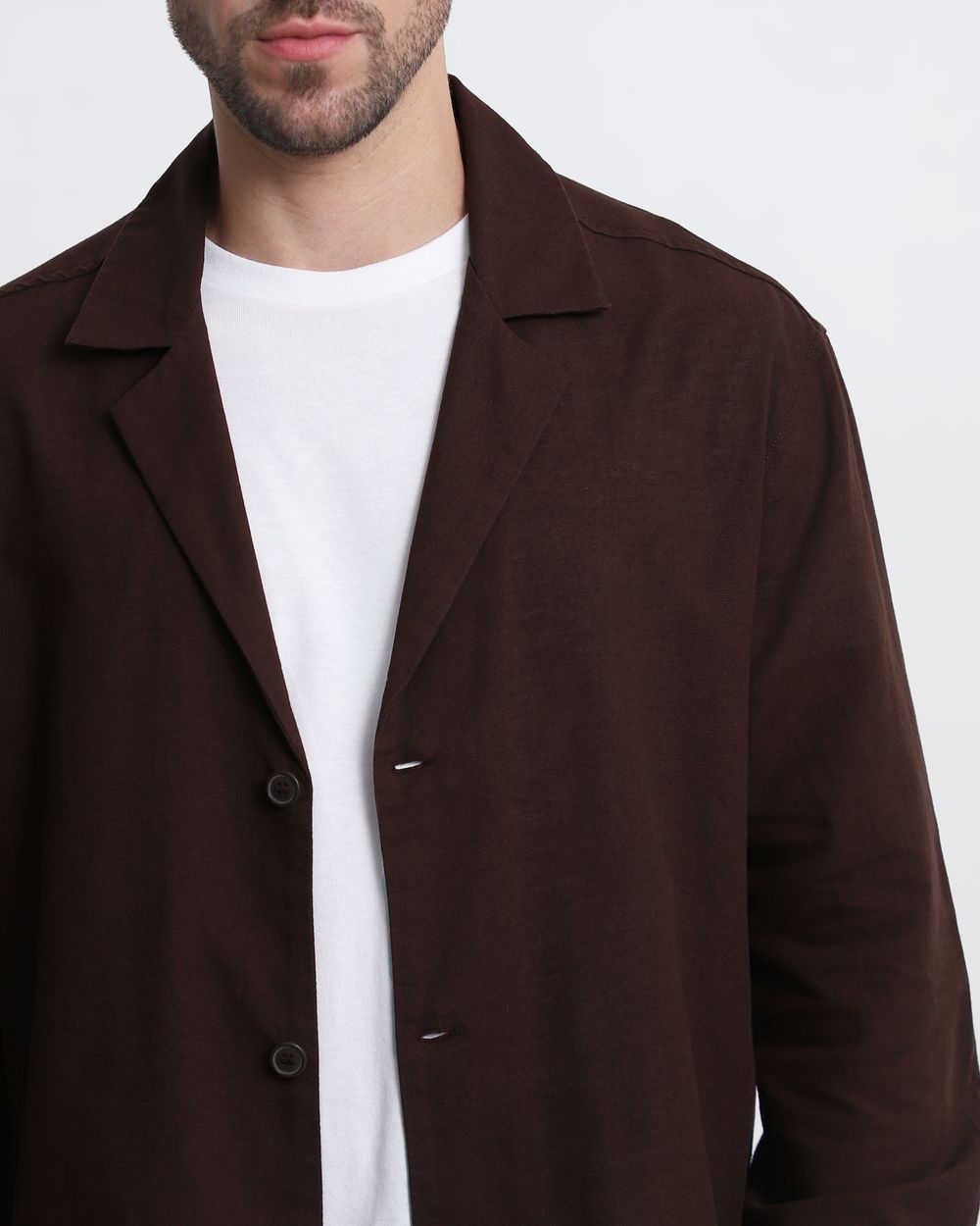 Maroon Cotton Linen Overshirt