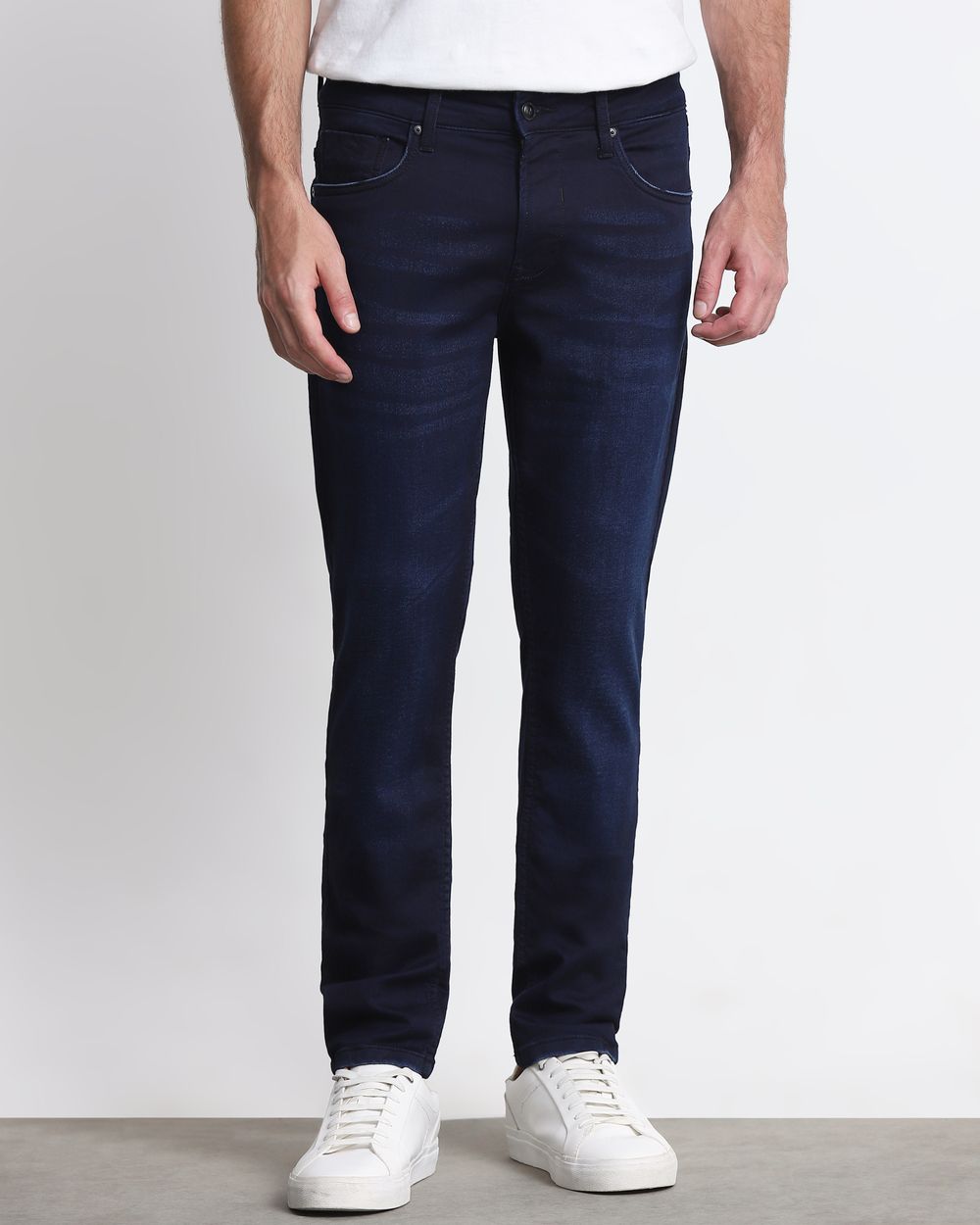 Deep Indigo Blue Skinny Fit Denim Deluxe Jeans