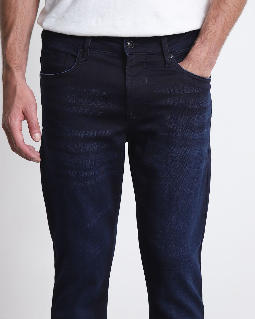 Deep Indigo Blue Skinny Fit Denim Deluxe Jeans