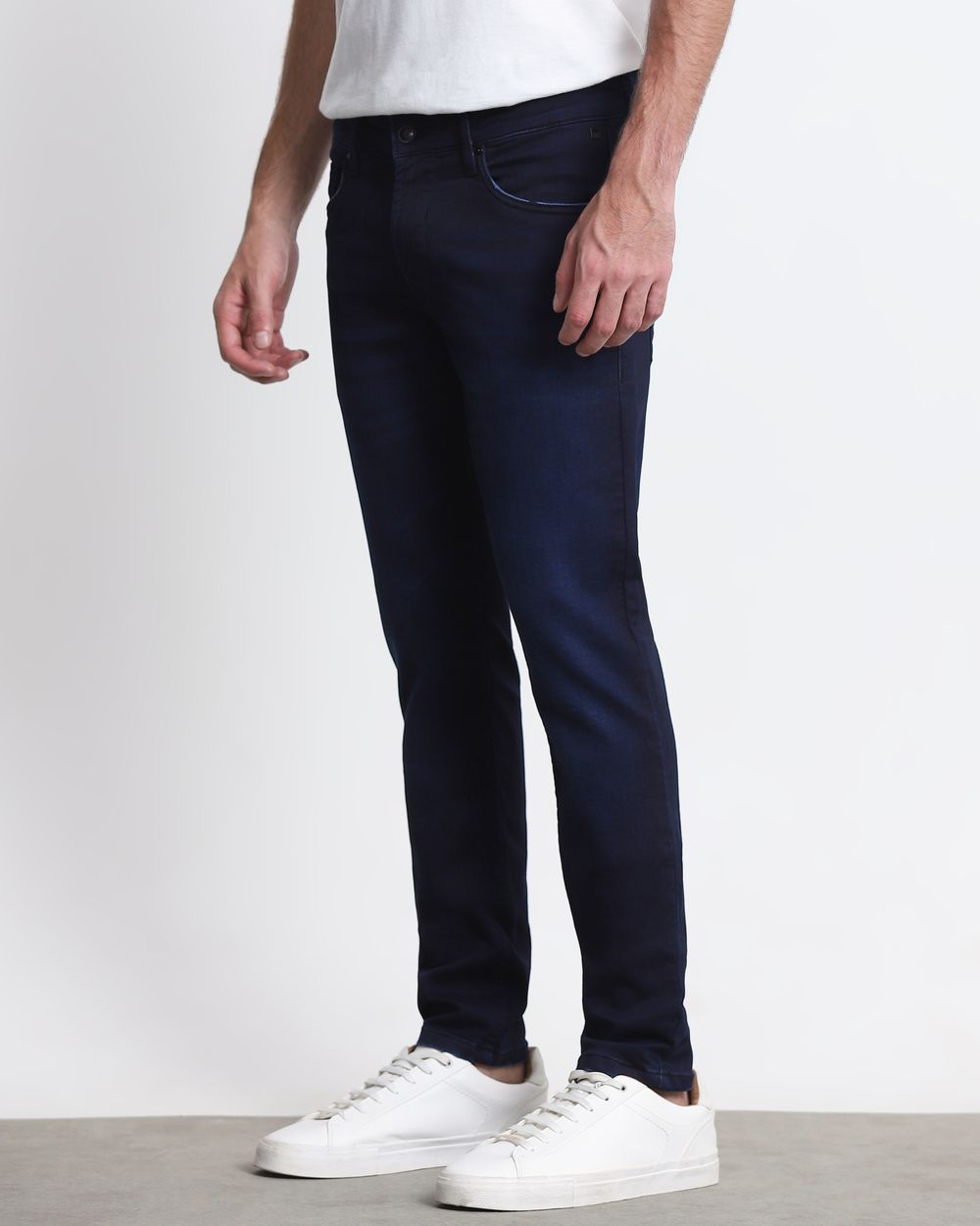 Deep Indigo Blue Skinny Fit Denim Deluxe Jeans