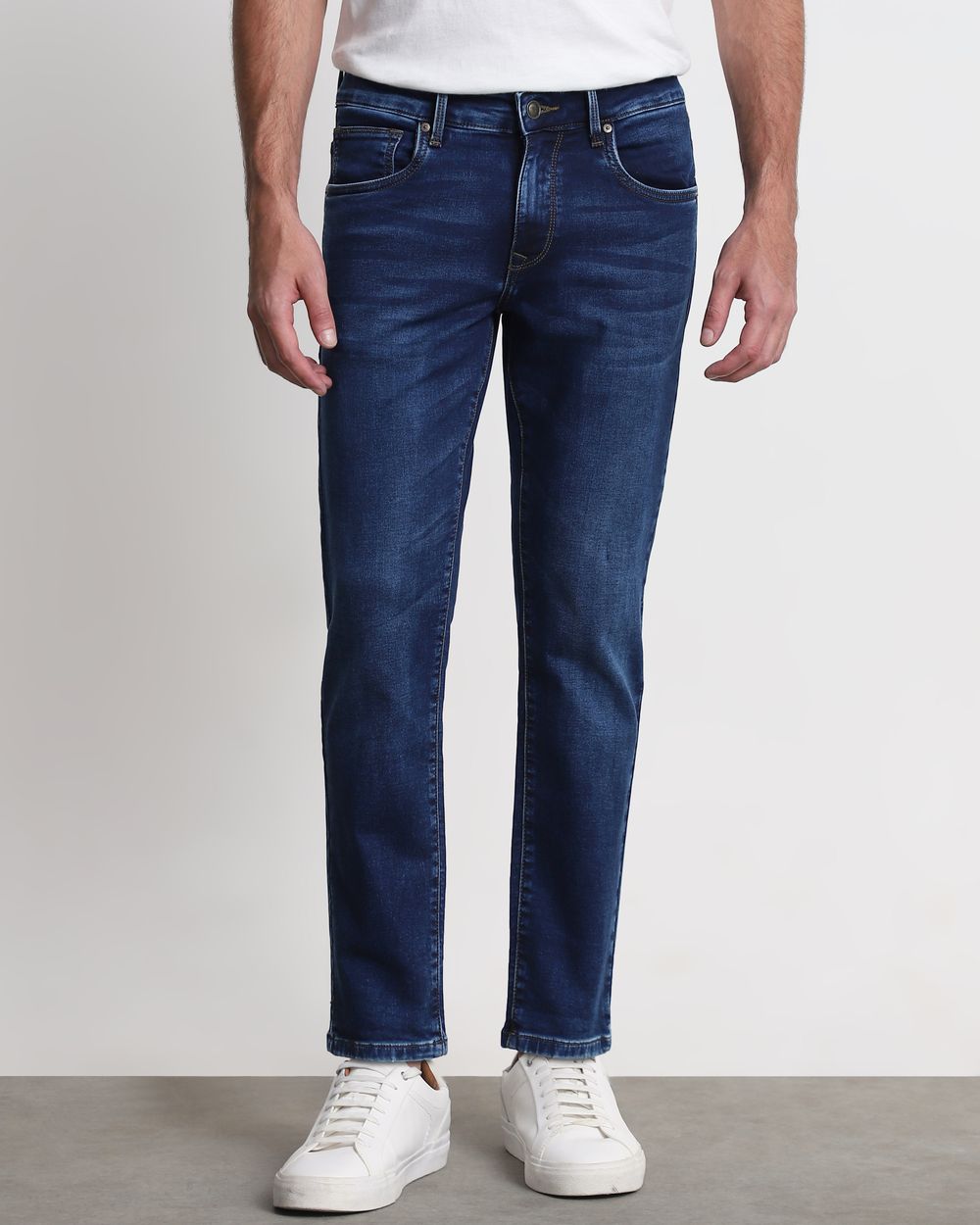 Dark Indigo Blue Ankle Length Denim Deluxe Jeans