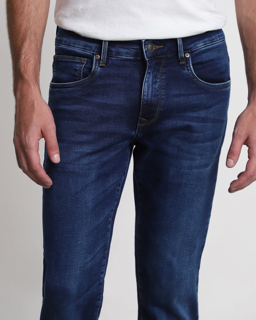 Dark Indigo Blue Ankle Length Denim Deluxe Jeans