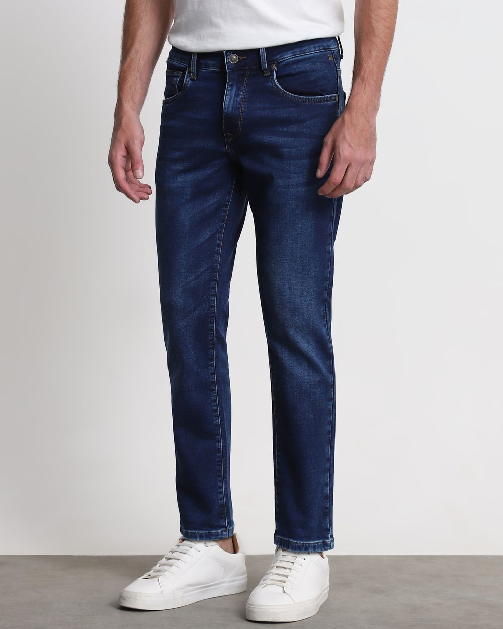 Dark Indigo Blue Ankle Length Denim Deluxe Jeans