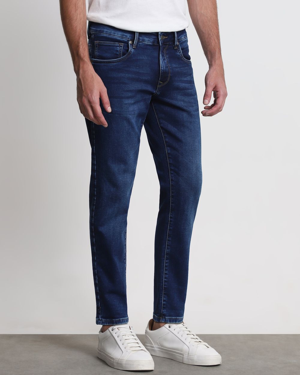 Dark Indigo Blue Ankle Length Denim Deluxe Jeans