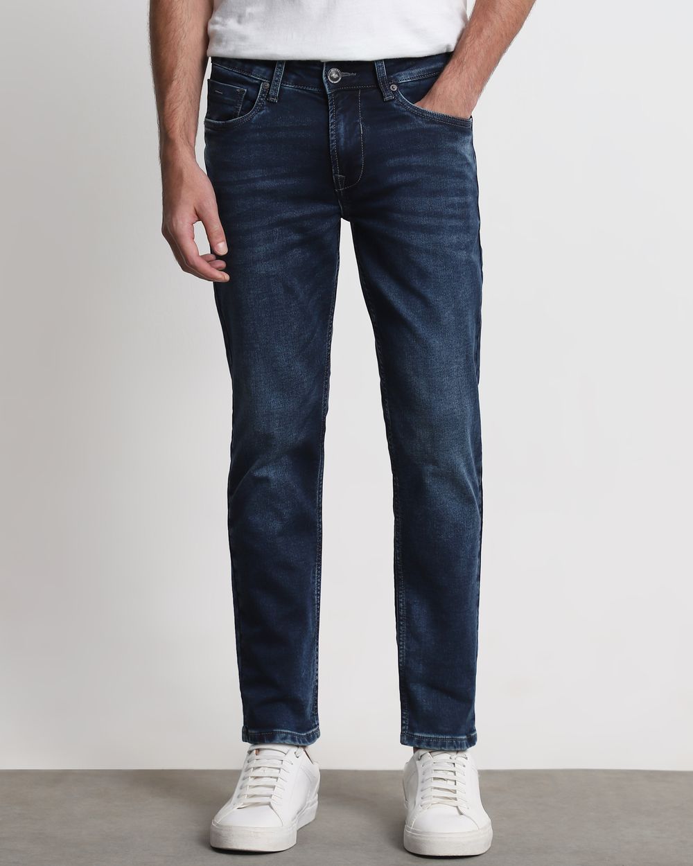 Blue Black Ankle Length Denim Deluxe Jeans