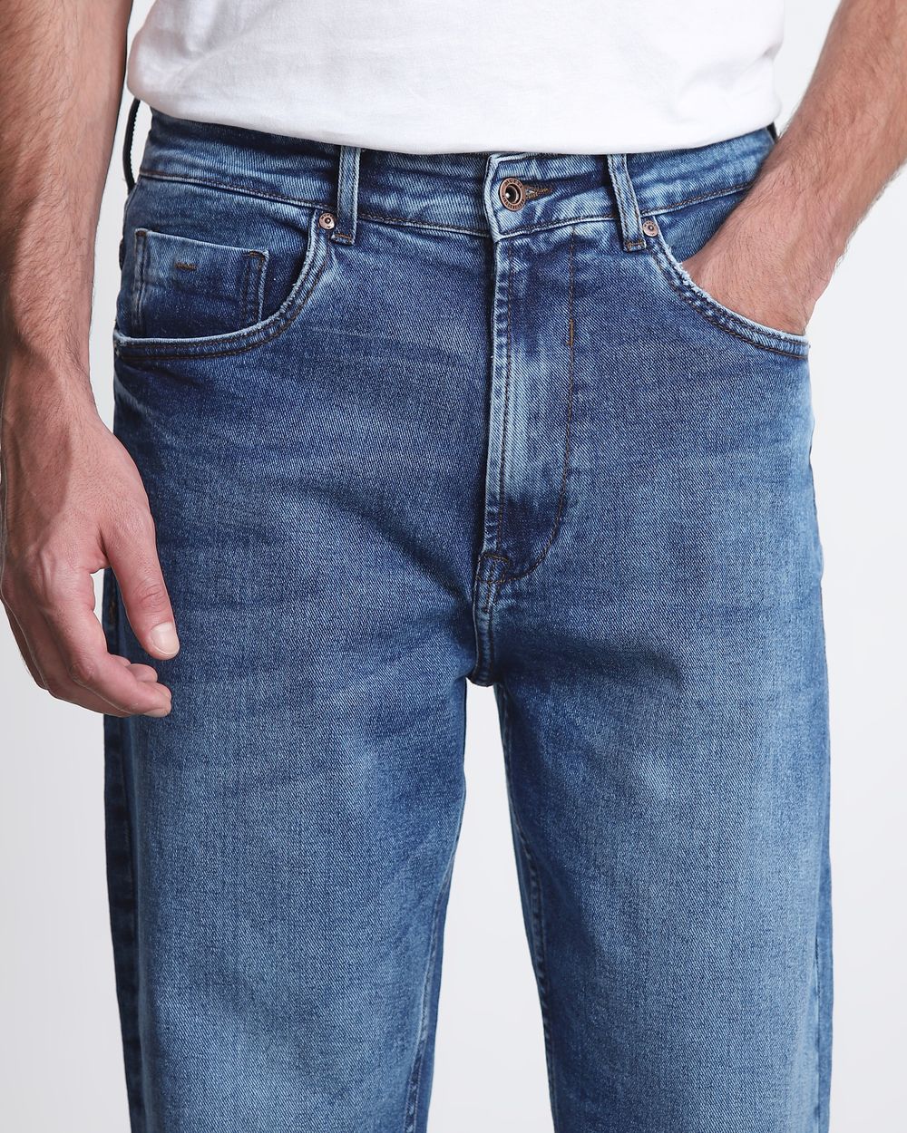 Mid Blue Relaxed Ankle Fit Originals Jeans