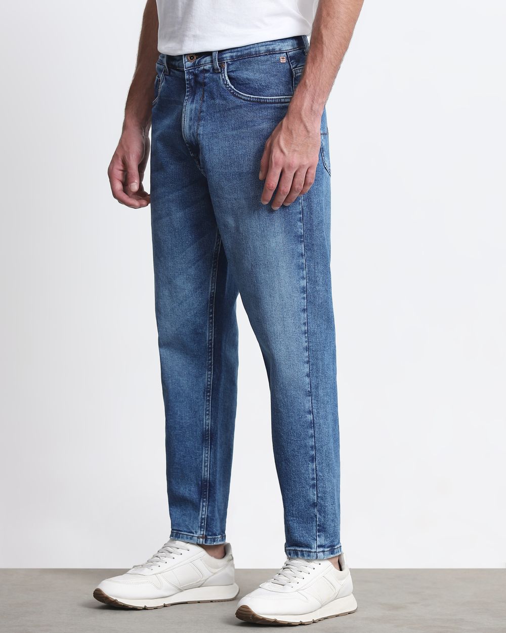 Mid Blue Relaxed Ankle Fit Originals Jeans