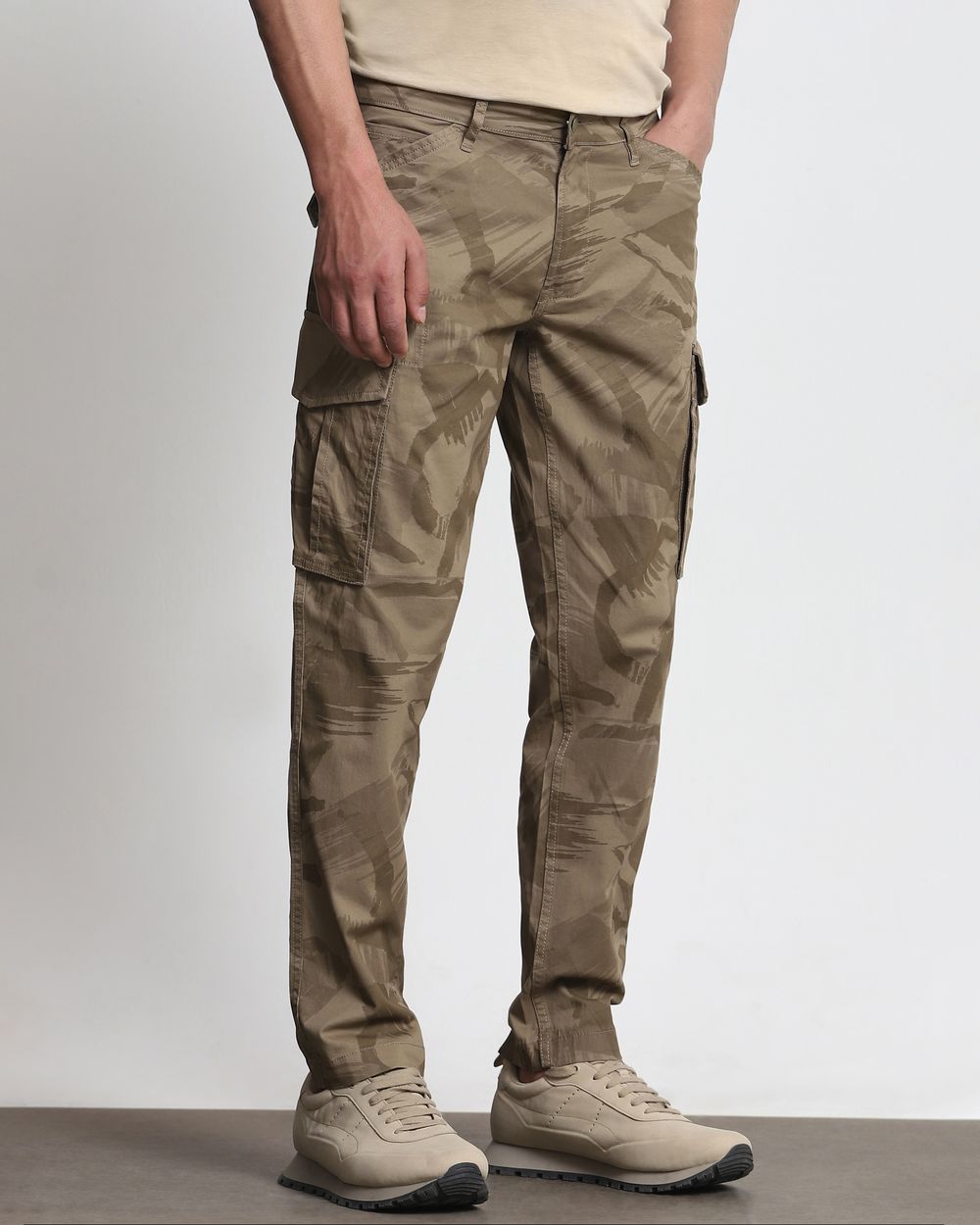 Khaki Slim Fit Cotton Cargo