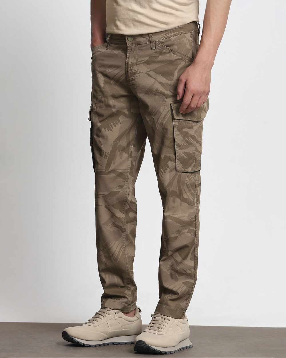 Khaki Slim Fit Cotton Cargo