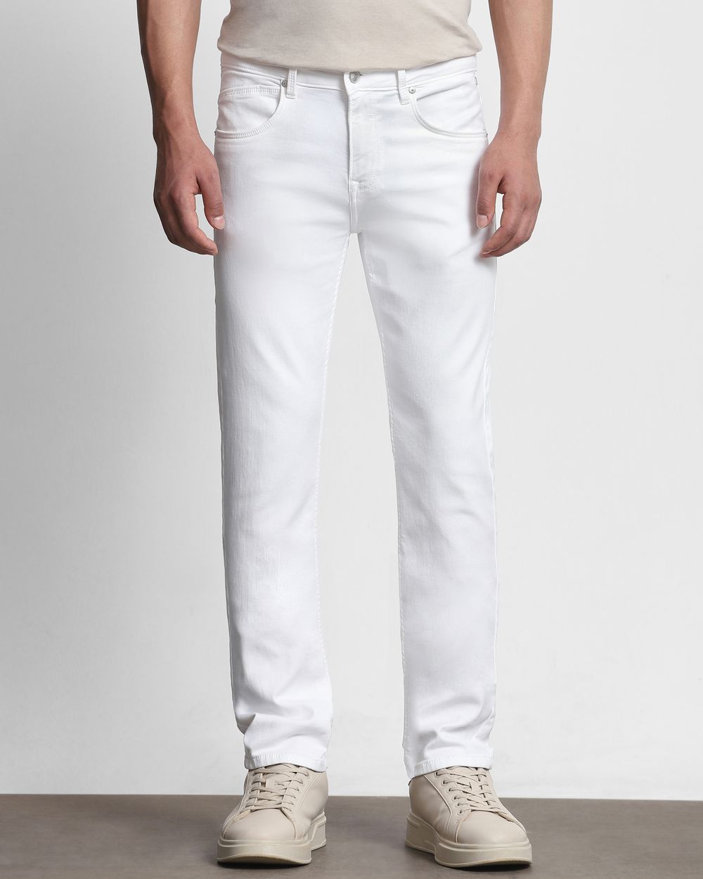 White Super Slim Fit Denim Deluxe Jeans