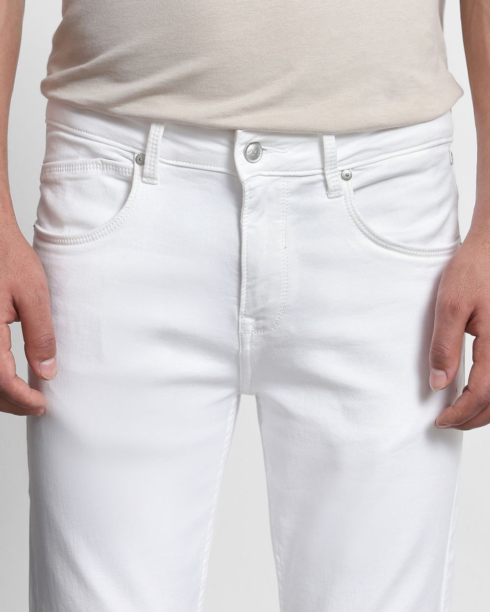 White Super Slim Fit Denim Deluxe Jeans