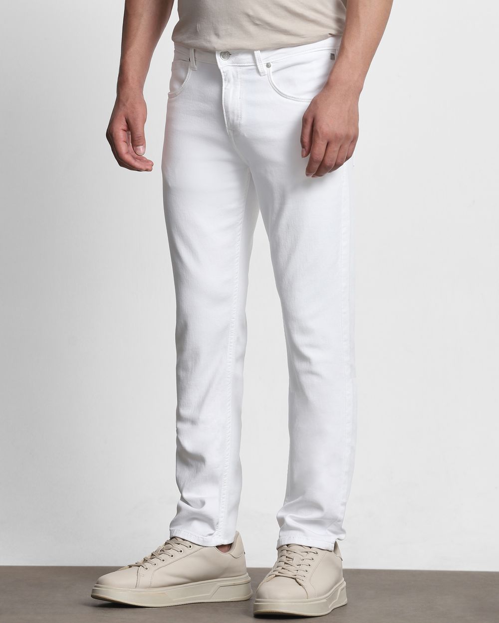 White Super Slim Fit Denim Deluxe Jeans