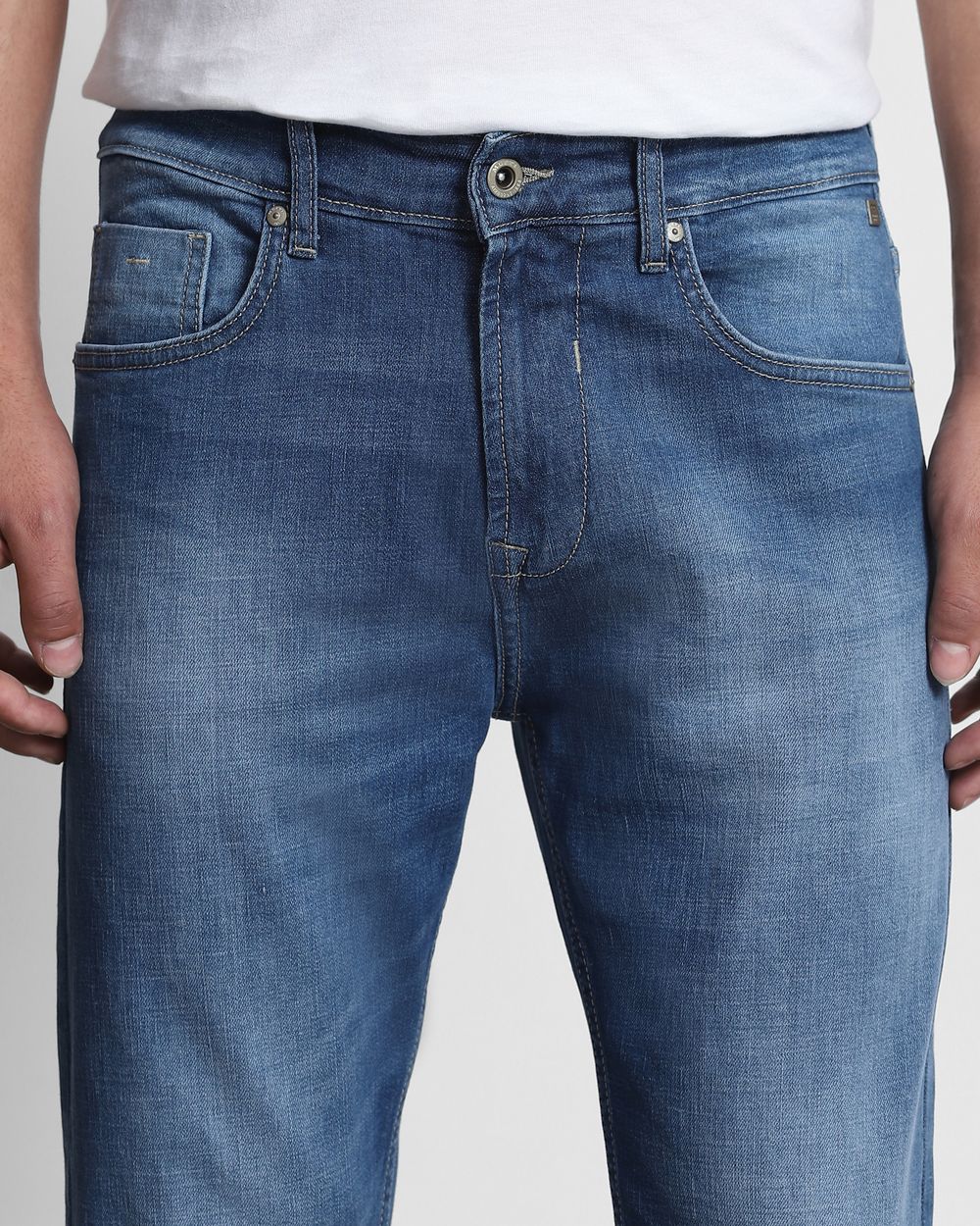 Mid Blue Relaxed Straight Fit Originals Jeans