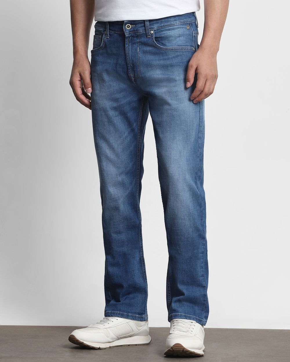Mid Blue Relaxed Straight Fit Originals Jeans