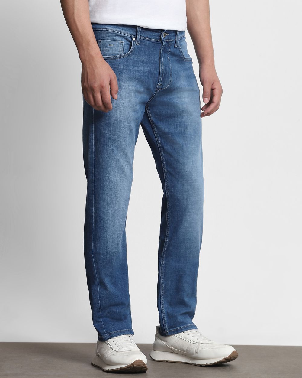 Mid Blue Relaxed Straight Fit Originals Jeans
