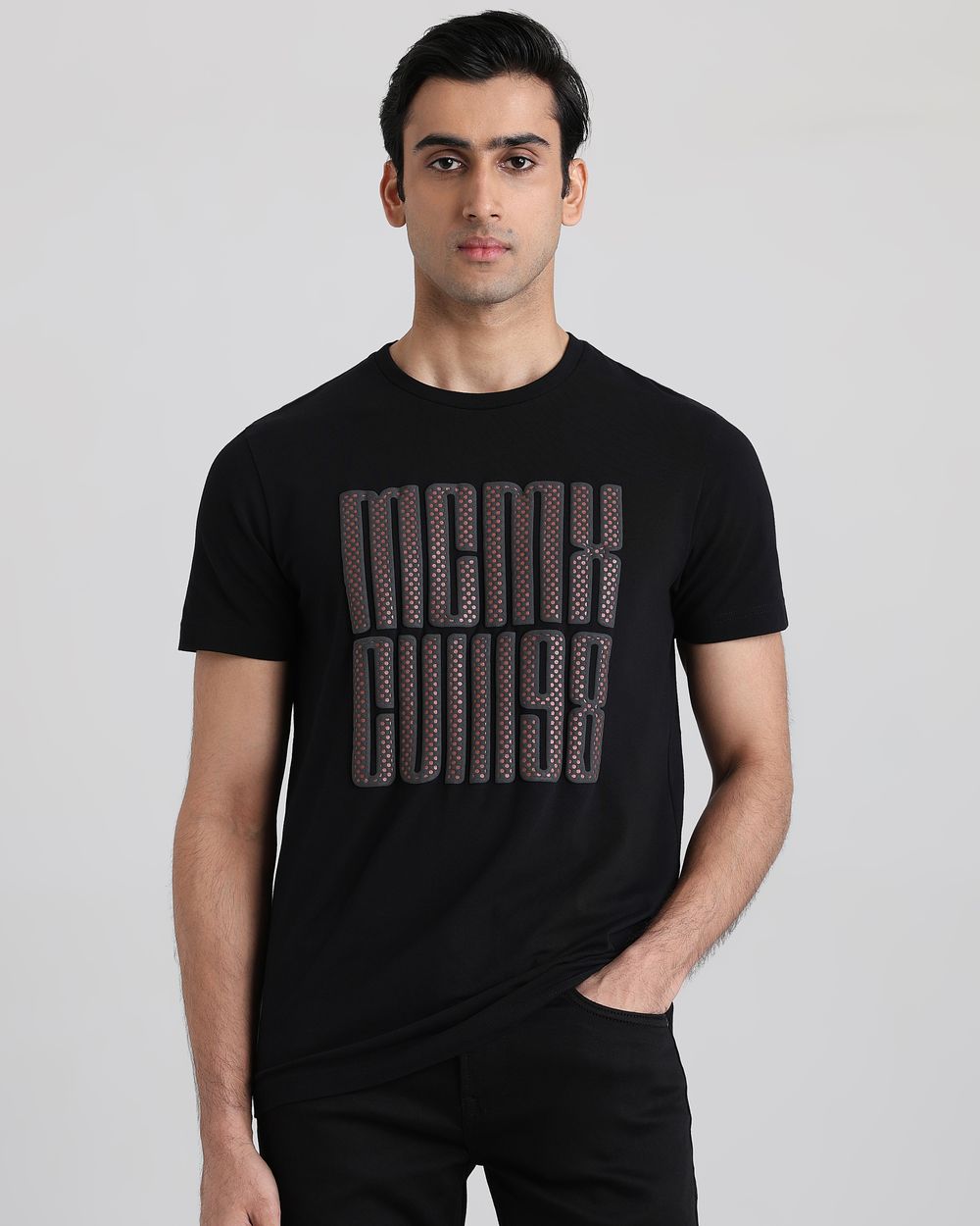 Black Graphic Slim Fit T-Shirt